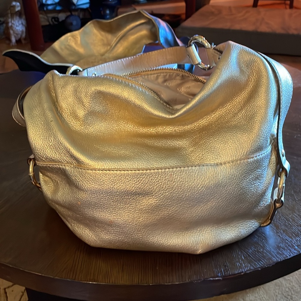 Michael Kors Fulton Metallic Gold Hobo Bag - Picture 6 of 12